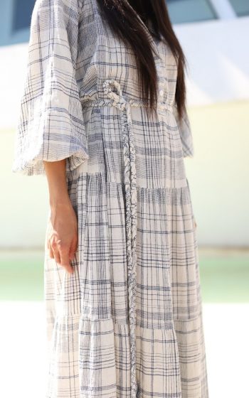 Joanne vestido de linho xadrez 3