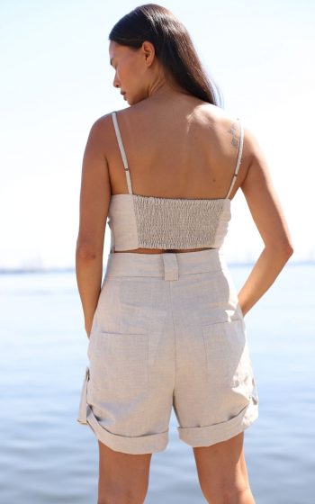 Joanne short de linho cru 4